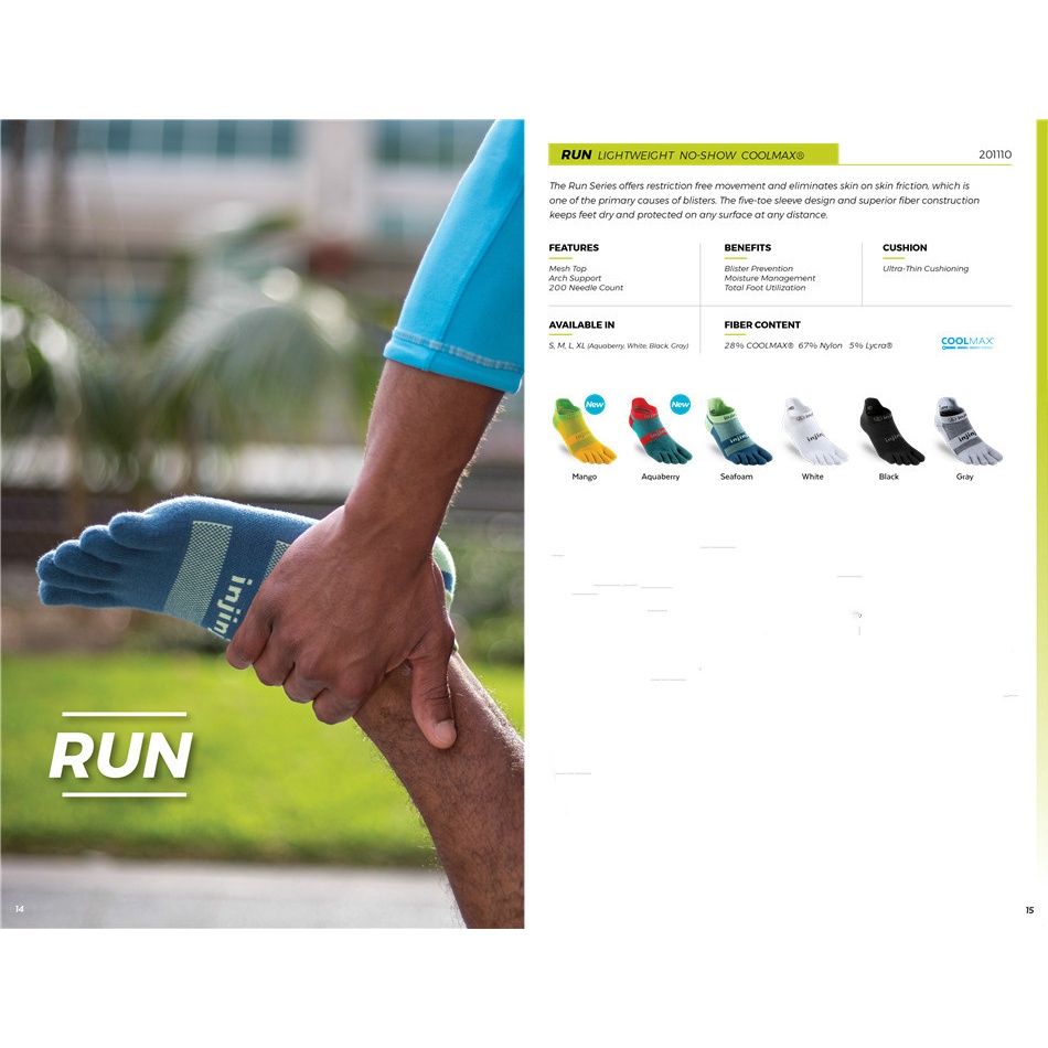 Injinji Five-Finger Sneakers Socks Low-cut Thin Running Sports COOLMAX Sweat-absorbent Quick-drying Yoga Cycling for Men #9