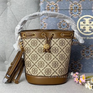 👑ผ่อน0%~แท้100%👑 กระเป๋าสะพาย TORY BURCH T MONOGRAM JACQUARD MINI BUCKET BAG 87961