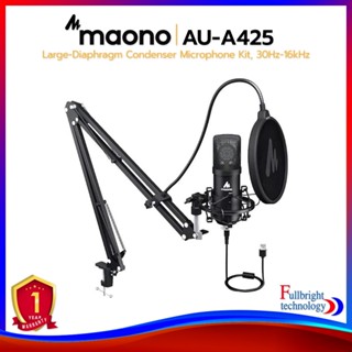 Maono AU-A425 Large-Diaphragm Condenser Microphone Kit ชุดไมโครโฟนคอนเดนเซอร์ รูปแบบการรับเสียงแบบ Cardioid รับประกันศูนย์ไทย 1 ปี