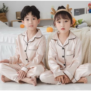 TT2222 ชุดนอนเด็กแขนยาวขายาว น่ารักๆผ้าซาติน ราคาถูกๆนิ่มใส่สบายมาแรงในขนาดนี้ สไตล์เกาหลี (สินค้าพร้อมส่ง)