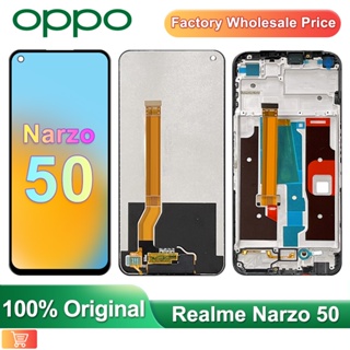 6.6&amp;quot;อะไหล่หน้าจอสัมผัสดิจิทัล LCD พร้อมกรอบ สําหรับ Realme Narzo 50 OPPO Narzo50 RMX3286