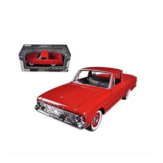 โมเดลรถคลาสสิค  MOTOR-MAX NO.73200AC American Classics 1960 Ford Ranchero Red  สเกล 1:24 จำลองเหมือนจริง ผลิตจากโลหะผสม