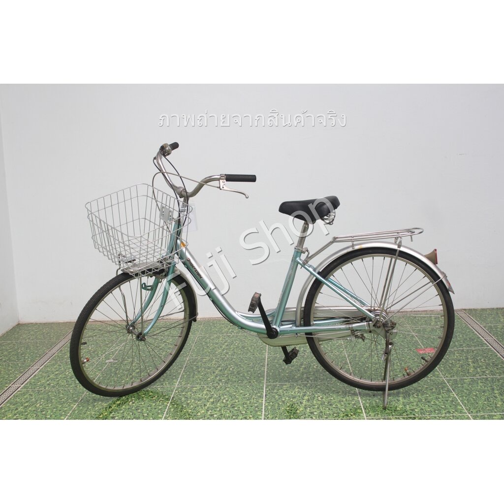 จักรยานแม่บ้านญี่ปุ่น - ล้อ 24 นิ้ว - มีเกียร์ - อลูมิเนียม - Bridgestone - สีฟ้า [จักรยานมือสอง]