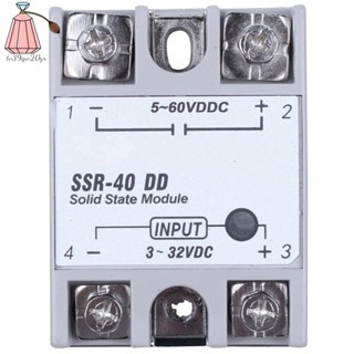 รีเลย์โซลิดสเตท เฟสเดียว DC-DC SSR-40DD 40A DC3-32V DC5-60V สีขาว และสีเงิน