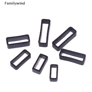 Familywind&gt; ห่วงยางซิลิโคน สีดํา 7 ขนาด 14-26 มม. สําหรับสายนาฬิกาข้อมือ