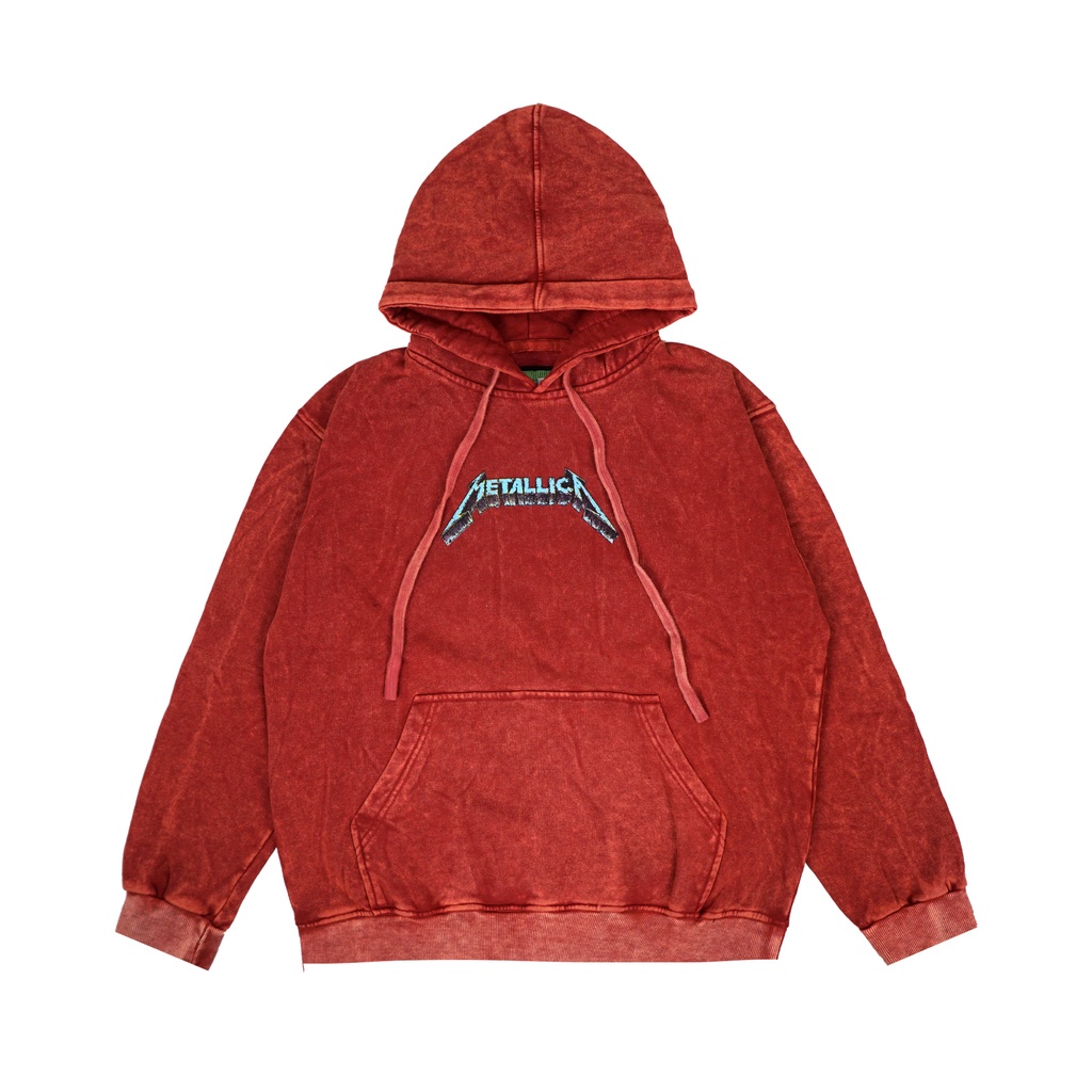 Oversize METALLICA RED WASHING HOODIE JACKET