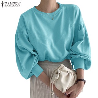 Zanzea เสื้อกันหนาว คอกลม แขนยาว สีพื้น ลําลอง สําหรับผู้หญิง