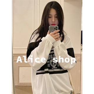 Alice  เสื้อครอป เสื้อสเวตเตอร์ สำหรับสตรี 2022 ใหม่  สไตล์เกาหลี High quality Trendy พิเศษ S071151 36Z230909