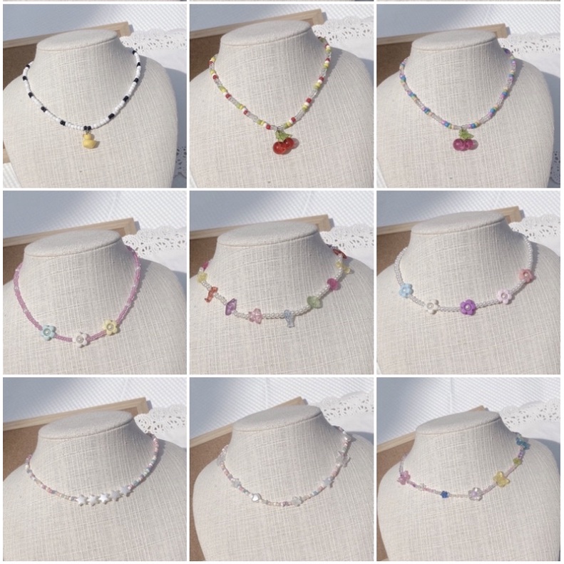 สร้อยคอลูกปัด A001 เครื่องประดับลูกปัด สร้อยคอdiy