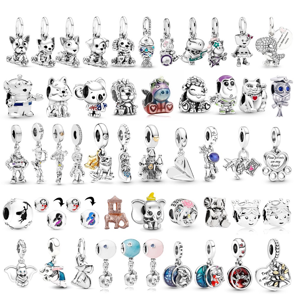 การ์ตูนสัตว์ Dumbo & Mary Poppins ลูกปัด Mickey Minnie Charm Pinocchio Toy Story จี้สร้อยข้อมือเครื่องประดับ