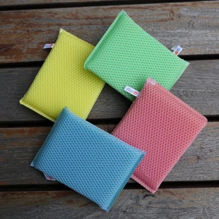 (ยกแพ็ก) Poly-Brite โพลี-ไบรท์ ฟองน้ำหุ้มตาข่าย (คละสี) สปอนจ์อัลตร้า ไม่เป็นรอย ขัดเทฟลอน เครื่องแก้ว (6 ชิ้น,12 ชิ้น)