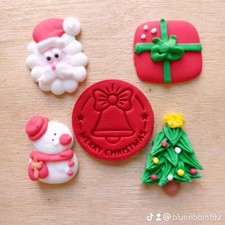 พร้อมส่ง Merry Christmas cake sugar gumpaste กัมเพส น้ำตาล สวยมาก ขายดี น้ำตาลแต่งขนม cake topper น้ำตาล เค้กเทศกาลคริสม