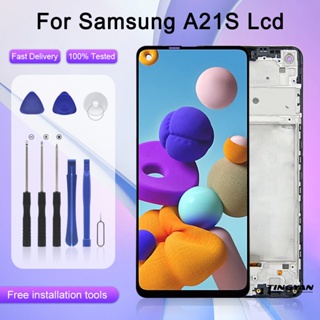 หน้าจอสัมผัส Lcd ดิจิไทเซอร์ 6.5 นิ้ว พร้อมกรอบ สําหรับ Samsung Galaxy A21S A217