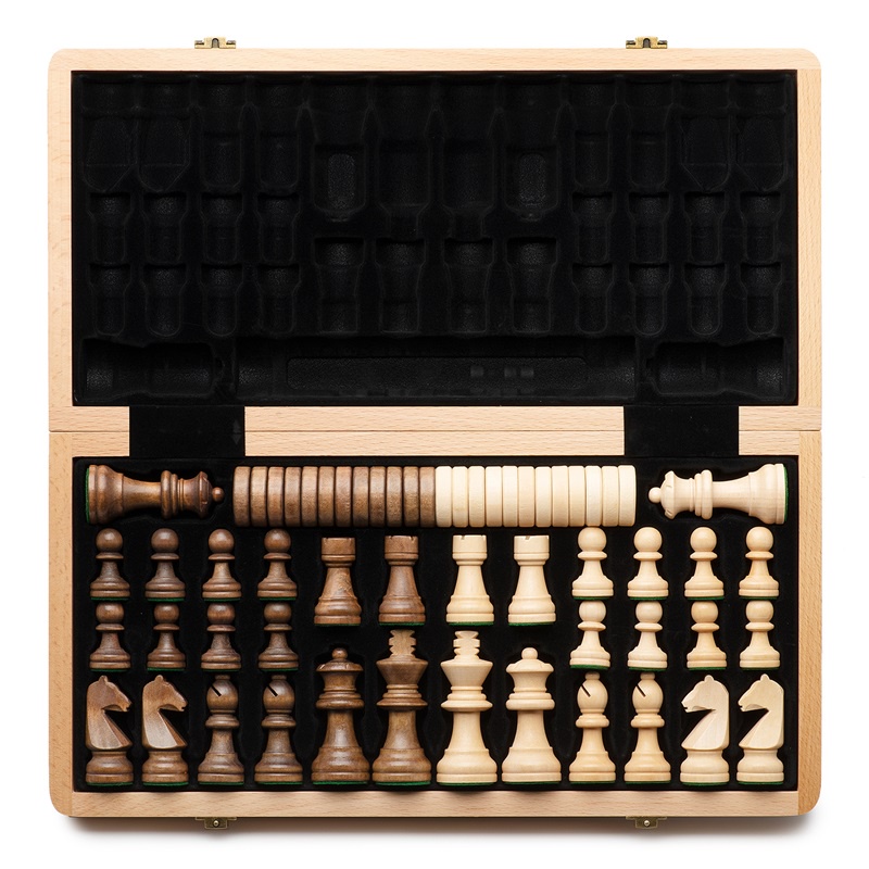 Luxury Large Backgammon Set Beech Wood Chess Set With Carrom Board High Grade Professional Board Game Checkers 15"x
