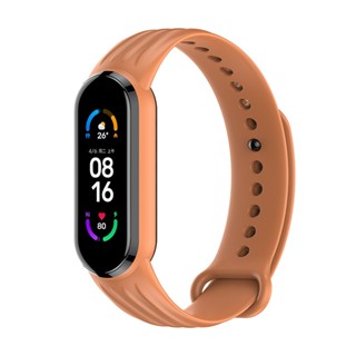 สายนาฬิกาข้อมือซิลิโคน สําหรับ Xiaomi Mi Band 6 5 Willow Texture