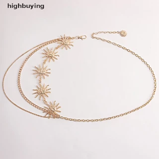 [highbuying] เข็มขัดโซ่โลหะ หลายชั้น สไตล์พังก์ โกธิค สําหรับผู้หญิง