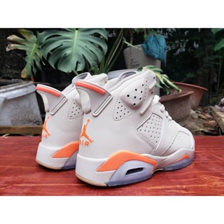 Jordan 6 Denim gray/Orange AJ6 รองเท้าผ้าใบลําลอง สําหรับผู้ชาย ผู้หญิง เหมาะกับการเล่นกีฬา ไซซ์ 40-46 HNA9