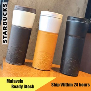 Starbucks กระติกน้ําร้อน ขวดน้ําสูญญากาศ สเตนเลส ขนาด 473 มล. (รุ่นเคสหนัง)