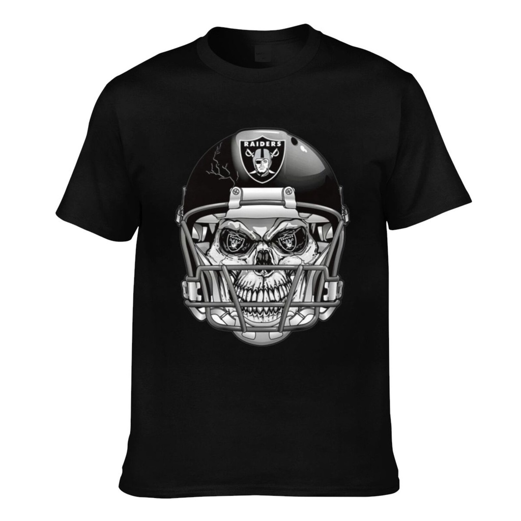 แฟชั่น Nfl Oakland Raiders Men เสื้อยืดผ้าฝ้ายแท้