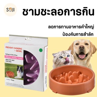 🍗ชามชะลอกิน🍗 ลดการทานคำใหญ่ ชามอาหารสัตว์ ชะลอกิน ป้องกันการสำลัก ชามพลาสติก ถ้วยอาหารสัตว์