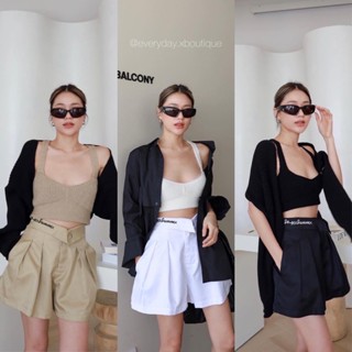 NEW IN! Style summer shorts🤎🤍🖤 (430฿ฟรีส่ง) กางเกงขาสั้น เอวสูงแต่งดีเทลพับขอบ และ ปักอักษร รอบนี้ทำขาสั้นมาให้สาวๆ glam