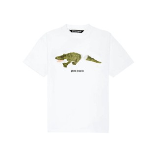 เสื้อยืด NicefeetTH - Palm Angels Crocodile Print Logo T-shirt (WHITE)