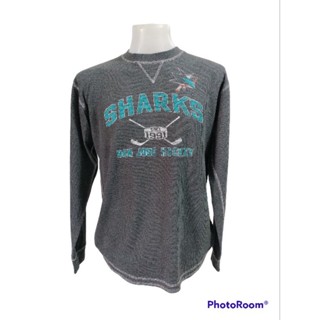 เสื้อยืดกีฬาแขนยาวแบรนด์ OFFICIAL NHL TEAM SHARKS Size M มือ2