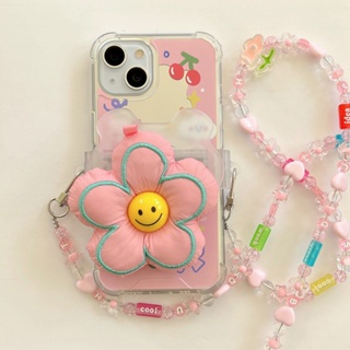 เคส สำหรับ ไอโฟน เคสซิลิโคน สินค้าพร้อมส่งจากไทย สำหรับ Iphone 14 13 12 11 Pro max สะพายคาดดอกไม้ TPU-R1796