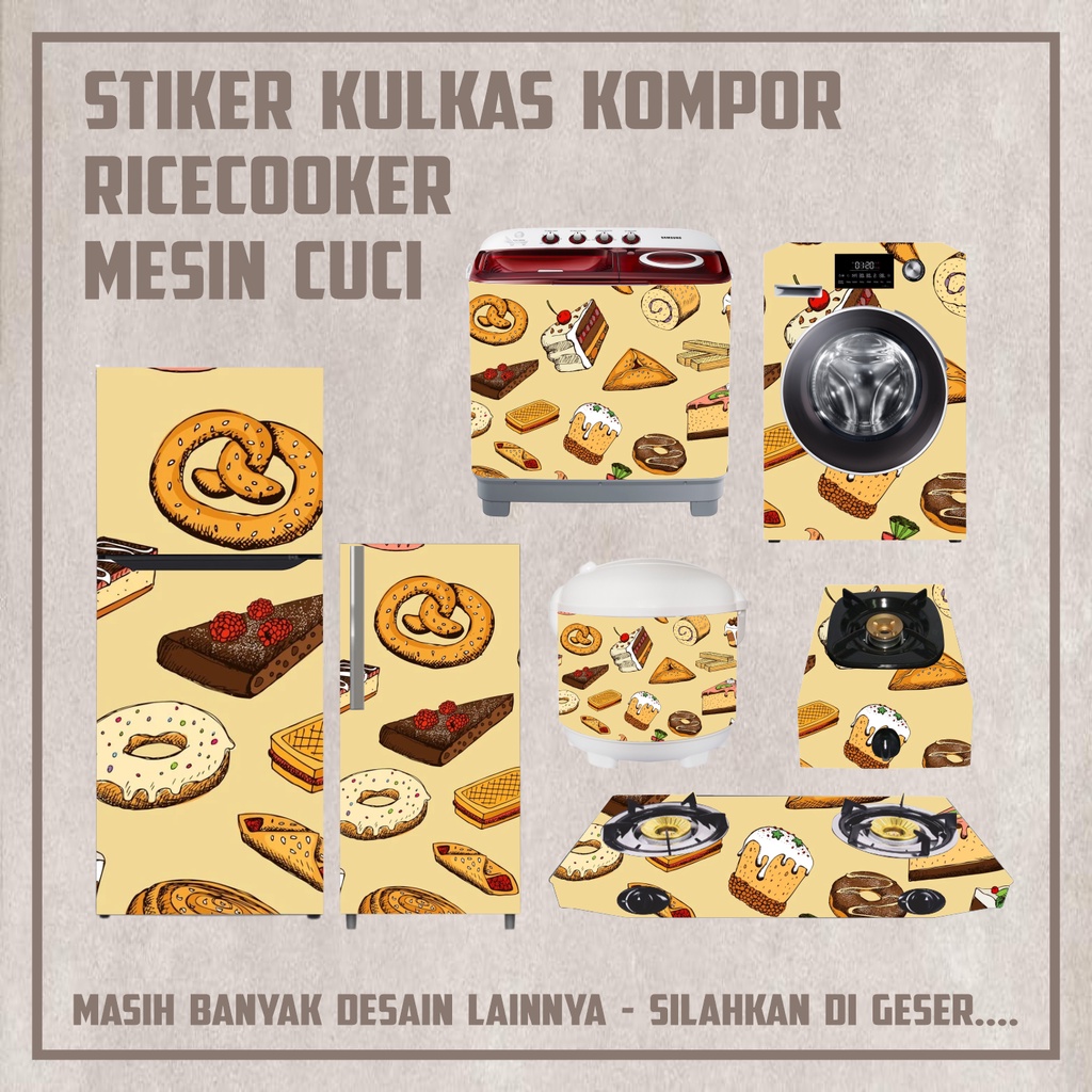 MESIN MATA ในครัวเรือนตกแต่งตู้เย็นสติกเกอร์เตา 1 2 ประตู Ricecooker ตา CuCi เครื่อง