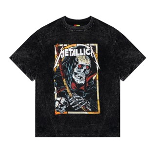 เสื้อยืด พิมพ์ลาย Metallica GRIM REAPER ทรงปกติ