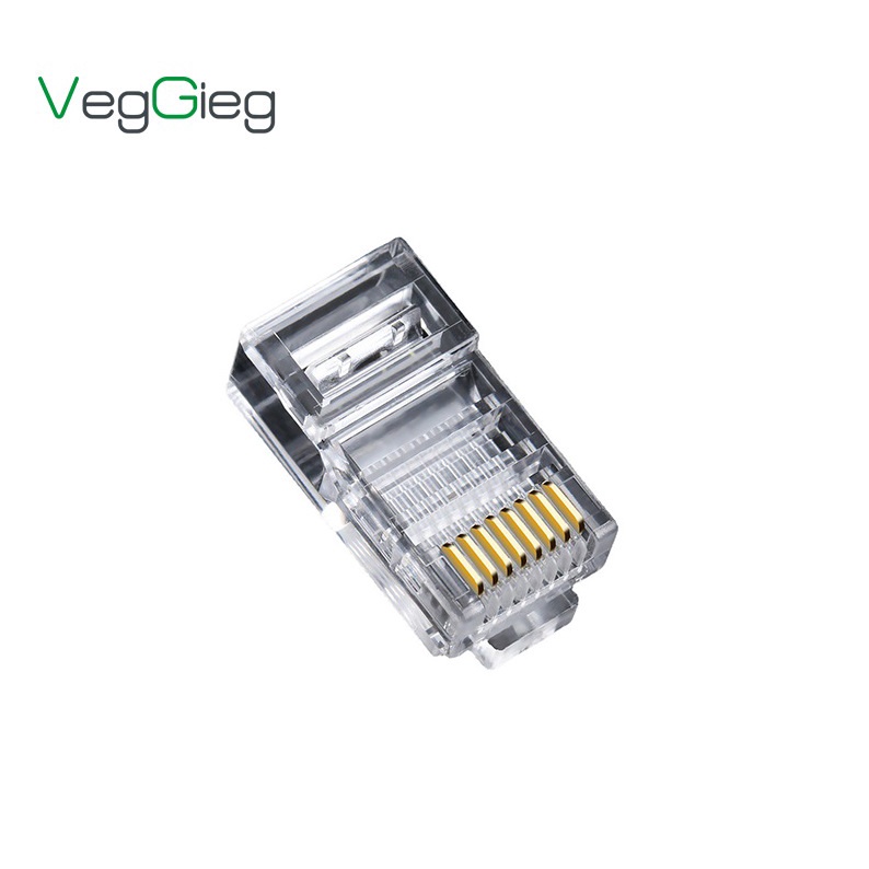 Veggieg RJ-45 Cat6 (Box 102Pcs.)Plug หัวแลน  หัวRJ-45 สำหรับสายแลน Cat6