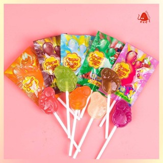 อมยิ้ม ลูกอมผลไม้ อมยิ้มจูปาจุ๊บ Chupa Chups lollipop (9กรัม/แท่ง) อมยิ้ม ลูกอมผลไม้ มีแบ่งขายหลากรส 15-60ชิ้น