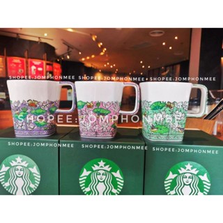 2022 Starbucks​ Thailand​ Benjarong Purple​ Pink and Green Lotus Mug