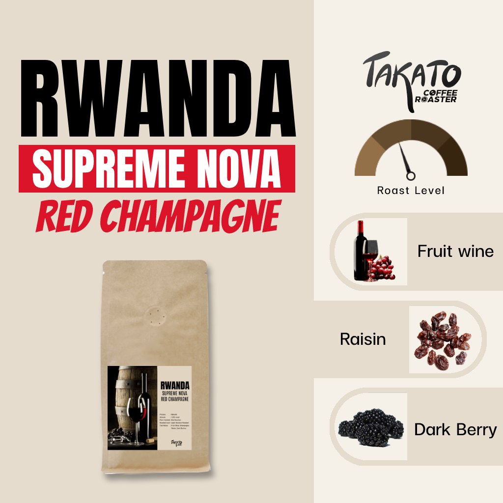TAKATO COFFEE l เมล็ดกาแฟ Rwanda Supreme Nova คั่วอ่อน Natural Process