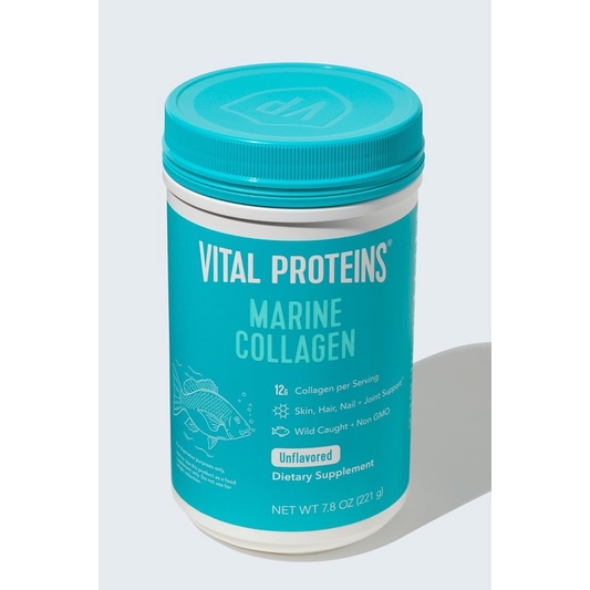 💥พร้อมส่ง💥สินค้าUSA🇺🇸Vital Proteins, Marine Collagen, Wild Caught, Unflavored, 7.8 oz (221 g)