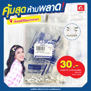หางปลาแฉกเปลือย VF 2.5/4S สีเงิน แพ็ค 25 ชิ้น