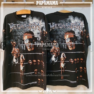 [ MEGADETH ]Vintage MEGADETH  @1992 เมกาเดธ เสื้อวง เสื้อทัวร์ เสื้อร๊อค papamama vintage shirt