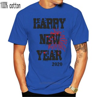 เสื้อยืดผ้าฝ้าย พิมพ์ลาย Happy New Year 2022 แฟชั่นผู้ชาย