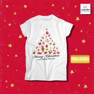 เตรียมจัดส่ง เสื้อยืดคริสต์มาส เสื้อคริสต์มาส Christmas &amp; Happy new year (MC100) ชุดคริสต์มาสใหม่