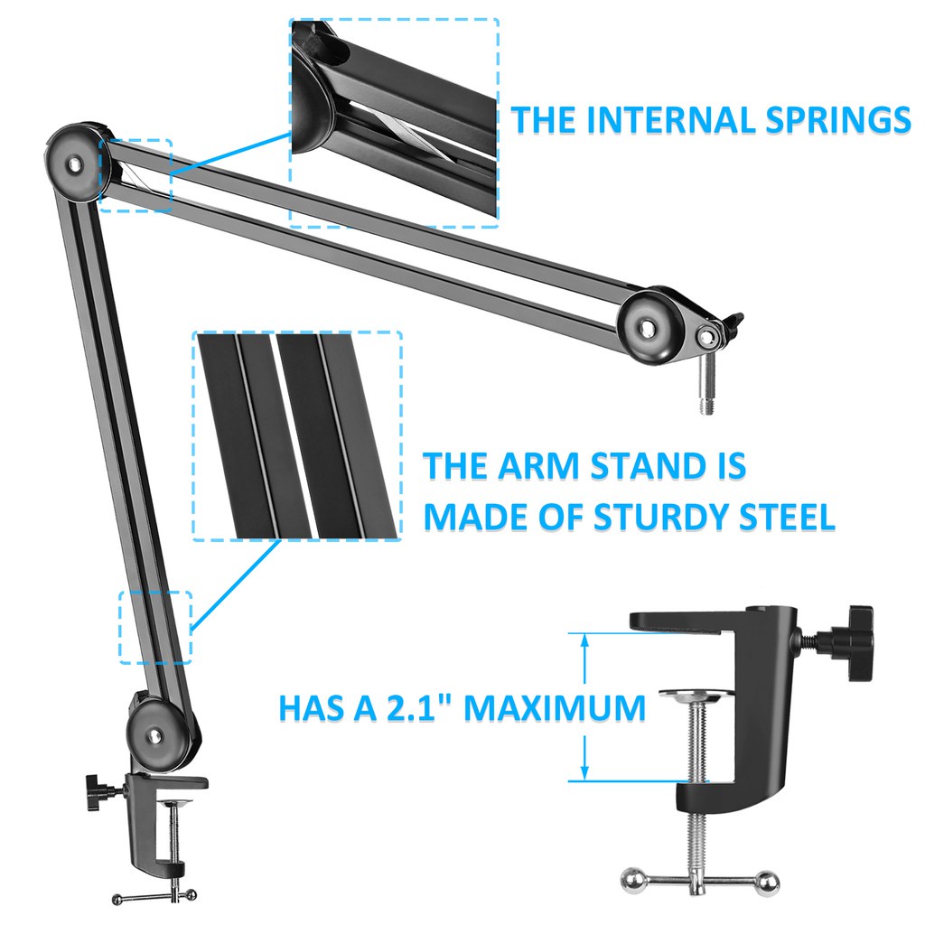 Razer Seiren X Boom Arm Mic Stand with Pop Filter - Professional Broadcast Boom Arm for Razer Seir #6