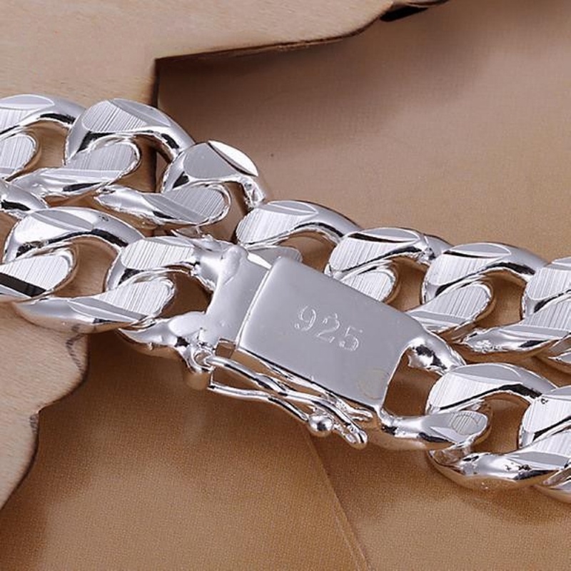 Hot!!!Men 10MM  Silver Color Plated Bracelet 20cm