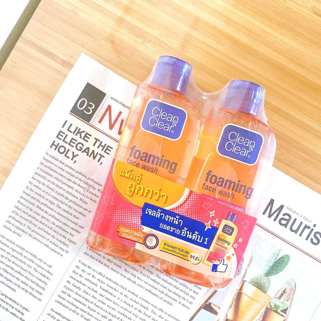 คลีนแอนด์เคลียร์ (เลือกสูตร) แพ็คคู่ 100 มล / ขวดปั๊ม 150 มล CLEAN & CLEAR หมดอายุ 2027