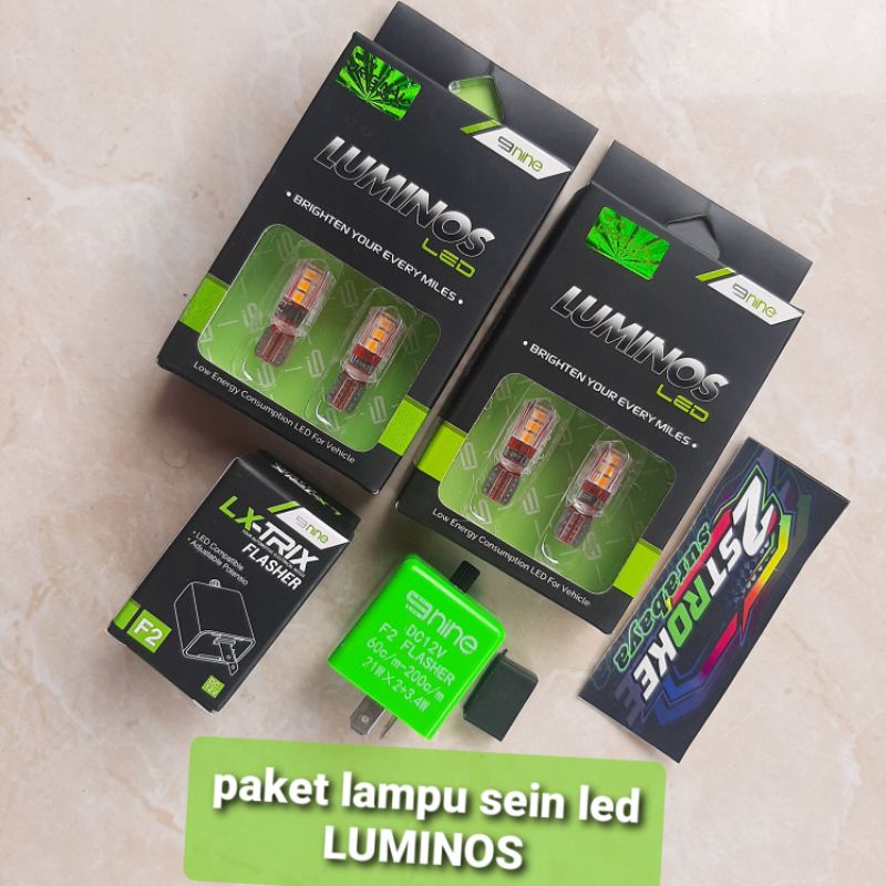 LUMINOS Flasher LED TURN SIGNAL/SEN LIGHT PACKAGE (พร้อมตัวควบคุมความเร็วกระพริบ) 9NINE T10 CRYSTAL 