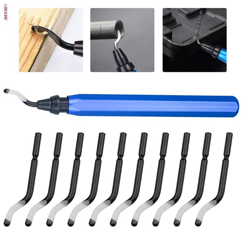 Handle Burr Metal Deburring Remover Cutting Tool with 10pcs Rotary