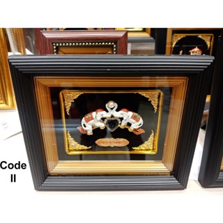 กรอบรูปของขวัญมงคล ชุบทอง24KT Goldประดับคริสตัลช้างไทยCode II