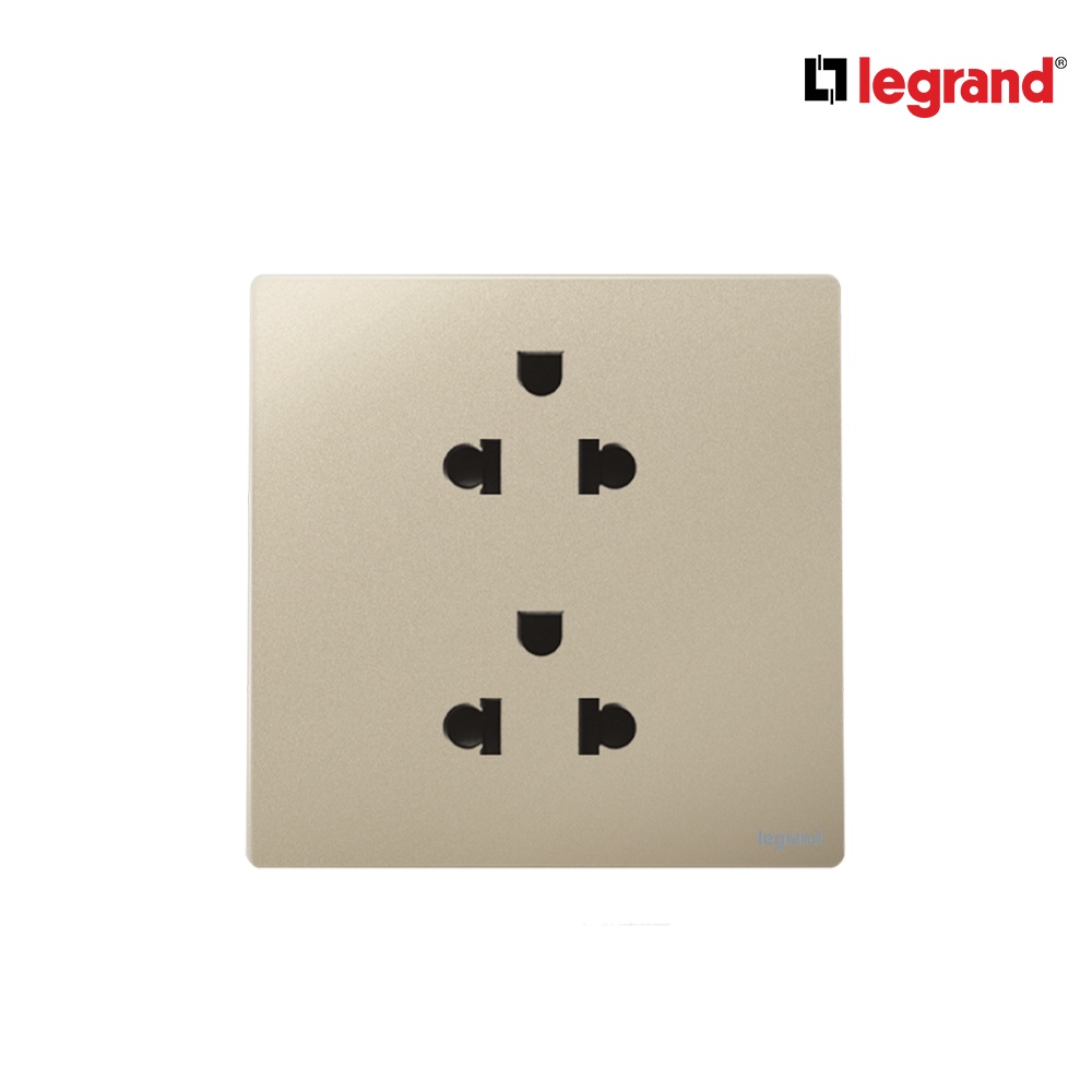 Legrand เต้ารับคู่มีกราวด์ สีแชมเปญ 16A | Mallia Senses | Champaigne | 281104CH | BTismart