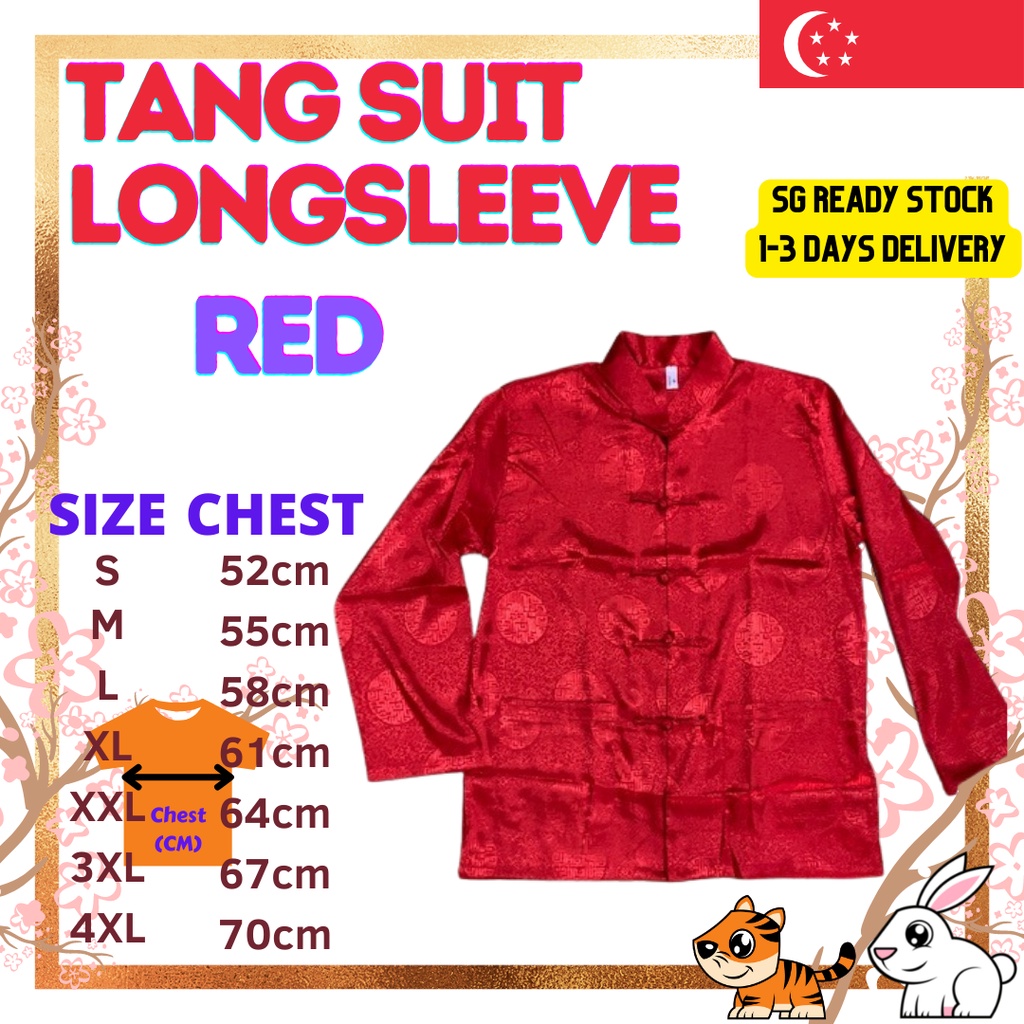 [จัดส่ง SG 1-3 วัน] CNY MENS TANG SUIT LONG SLEEVE PREMIUM TRADITIONAL SHIRT QIPAO CHEONGSAM