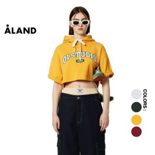 ALAND ฮู้ดดี้ สเว็ตเชิ้ต 5252 by oioi ARCH LOGO CROP HOODIE