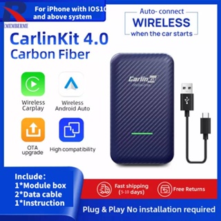 Carlinkit 4.0กล่องอะแดปเตอร์สำหรับรถยนต์สำหรับ CarPlay แบบมีสายเป็นไร้สาย Android Auto Dongle