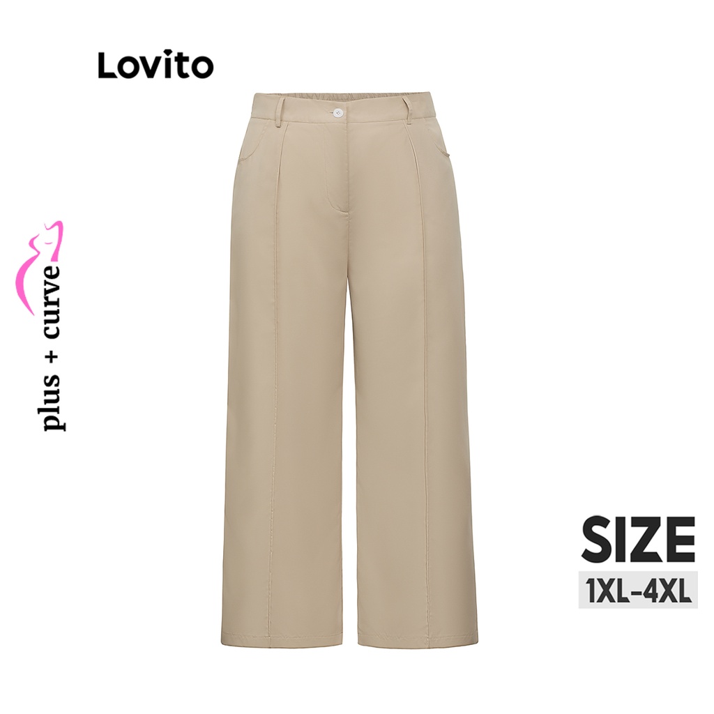 กางเกงขายาวผู้หญิงไซส์ใหญ่ Lovito รุ่น LPS06025